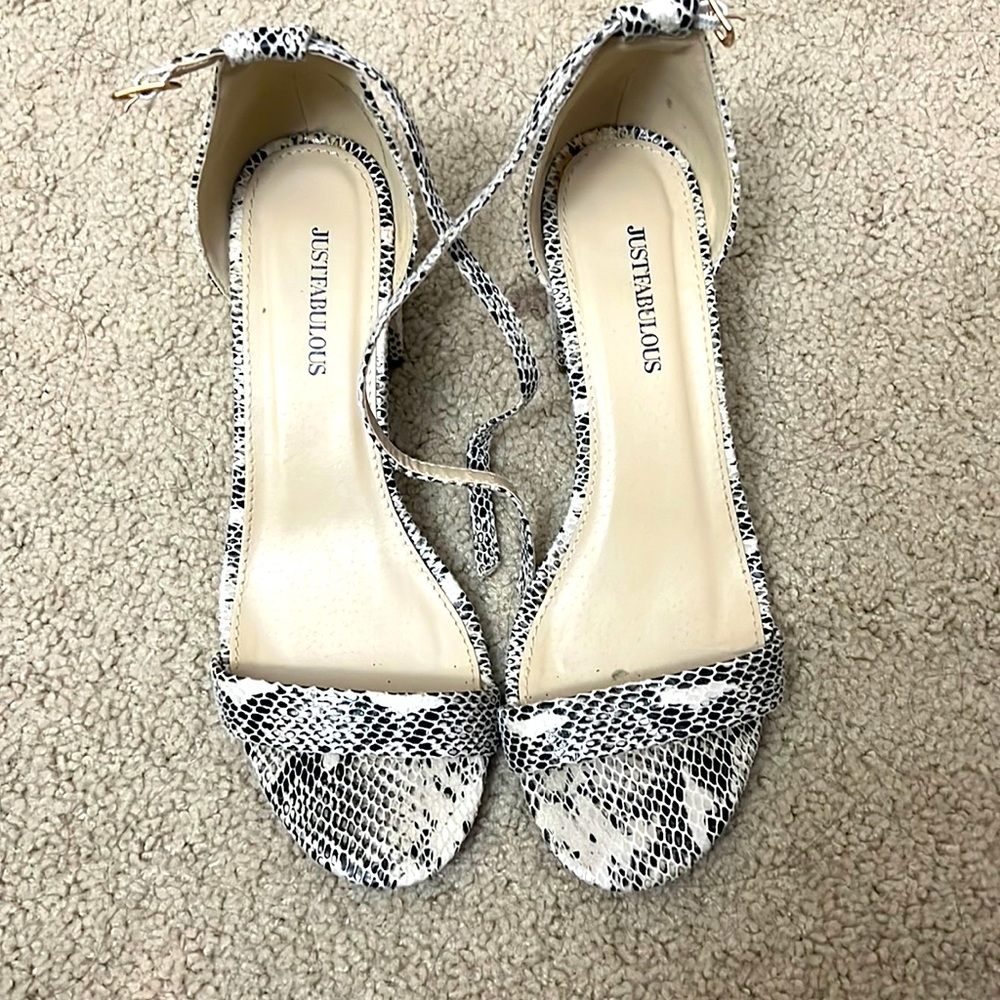 Snake skin Heels /Sandles Size 7.5 -8